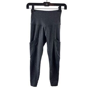 Beyond Yoga Space Dye High Rise Pocket Cropped XS Charcoal Gray Athletic